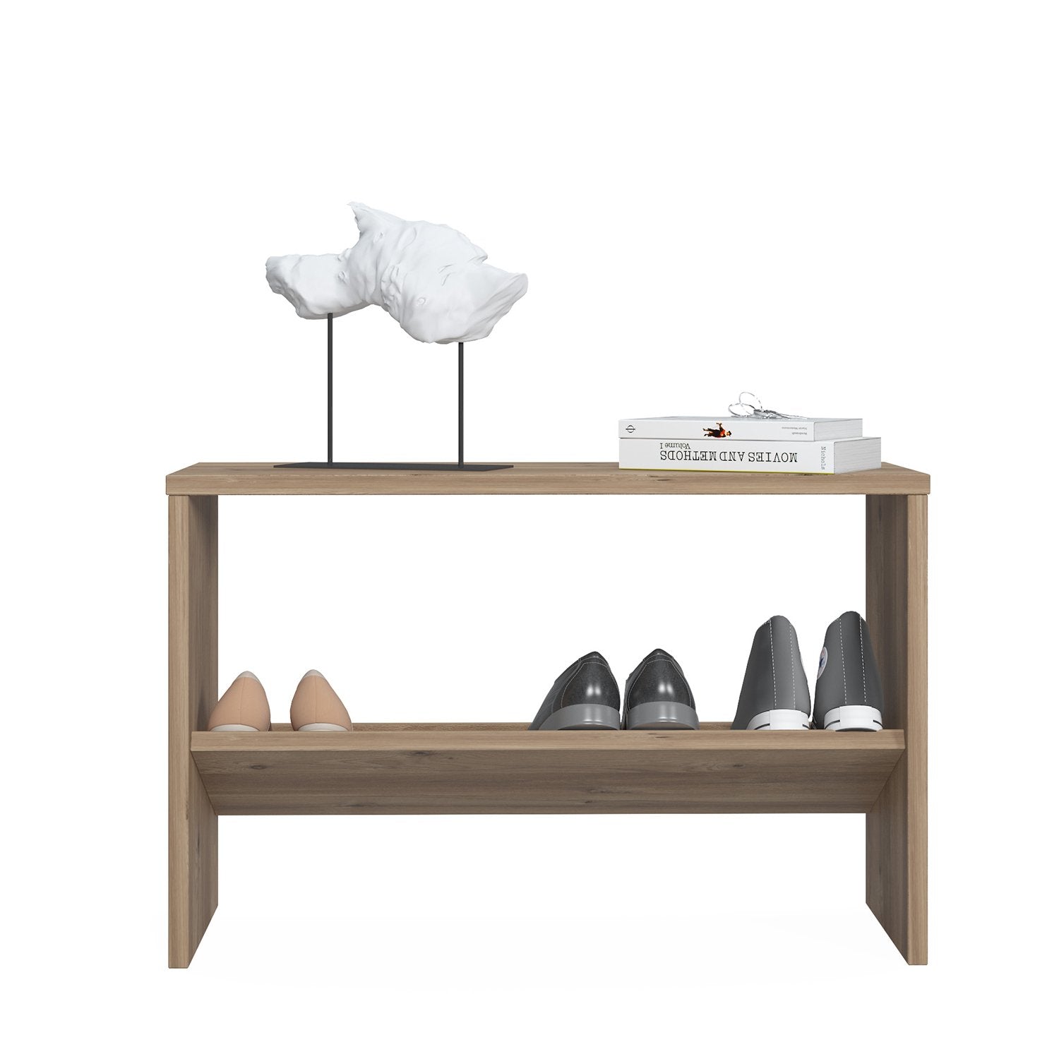 Mio 4 Pair Shoe Cabinet with Bench by Ruumstore White