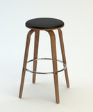 Sirella 29.5'' Bar Stool, Natural Legs, Foam and Faux Leather