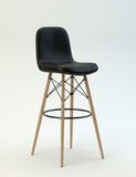 Lina 41.7'' Bar Stool Counter Height, Dried Beech Feet, Leather Seating