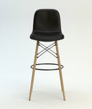 Lina 41.7'' Bar Stool Counter Height, Dried Beech Feet, Leather Seating