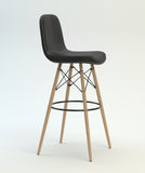 Lina 41.7'' Bar Stool Counter Height, Dried Beech Feet, Leather Seating