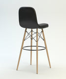 Lina 41.7'' Bar Stool Counter Height, Dried Beech Feet, Leather Seating