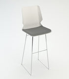 Diamond 30.07'' Bar Stool, White, Metal Legs