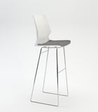 Diamond 30.07'' Bar Stool, White, Metal Legs