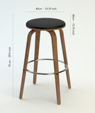 Sirella 29.5'' Bar Stool, Natural Legs, Foam and Faux Leather