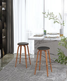 Sirella 29.5'' Bar Stool, Natural Legs, Foam and Faux Leather