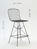 Asver 41.7'' Bar Stool, Matt Black, Metal Structure